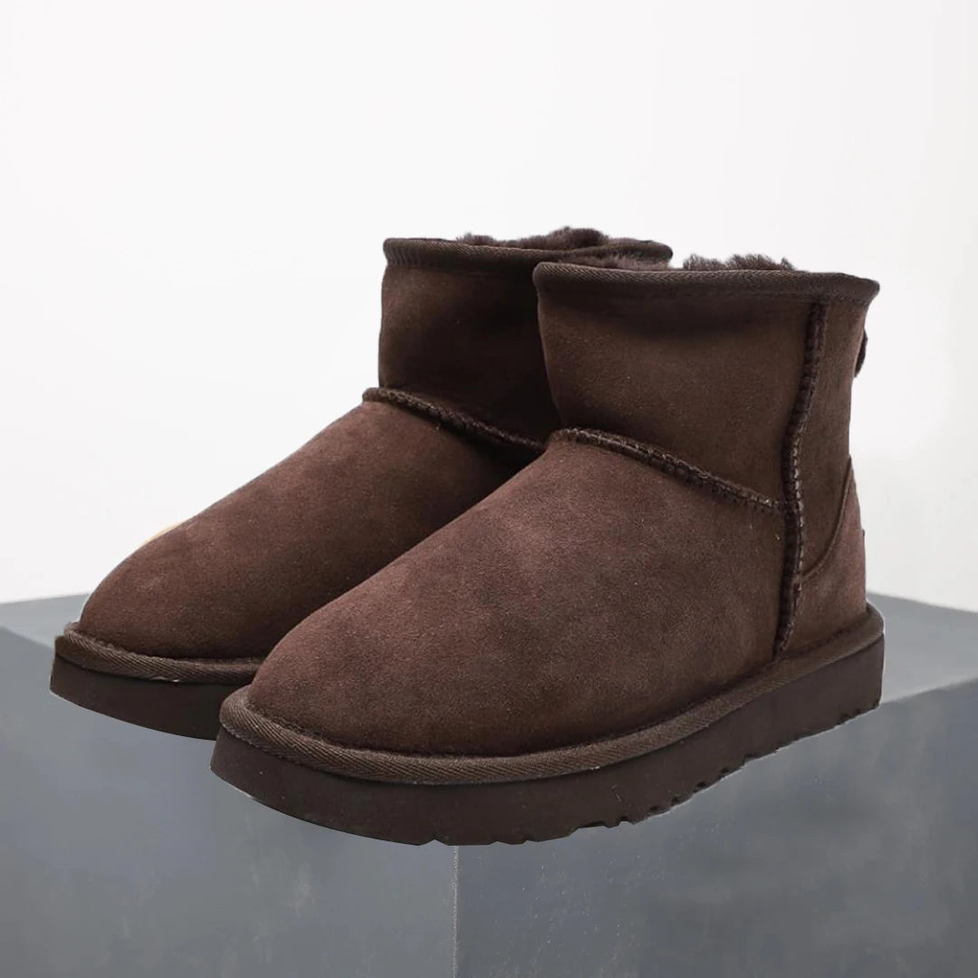 Winterliche Damenstiefel – Ultra Mini Plateau Stiefel aus Leder mit Warmem Futter für Stil und Komfort 5