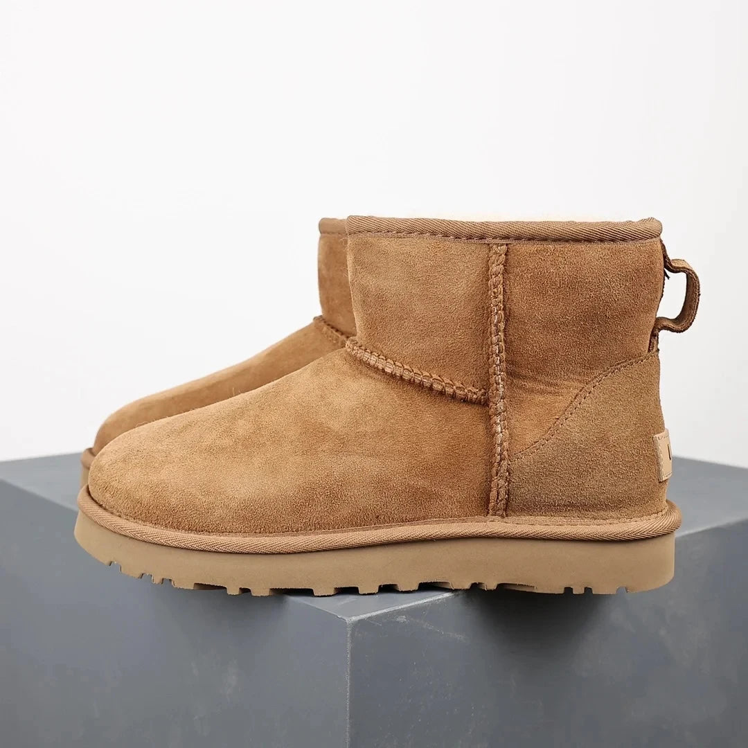 Winterliche Damenstiefel – Ultra Mini Plateau Stiefel aus Leder mit Warmem Futter für Stil und Komfort 6