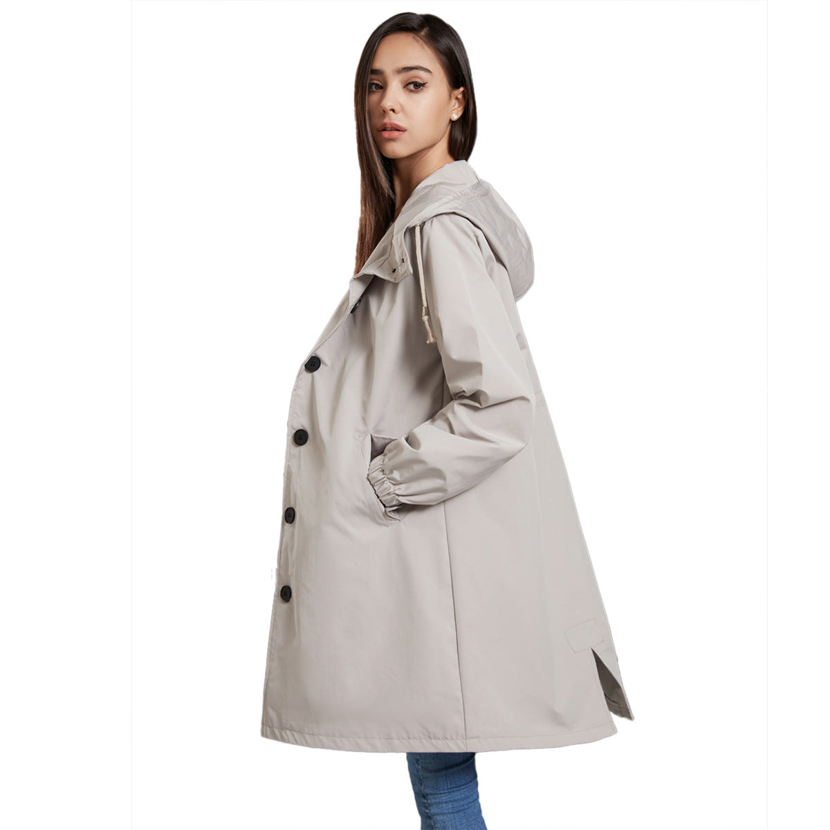 Women's Lightweight Waterproof Rain Jacket with Hood - Casual Outdoor Windbreaker 0