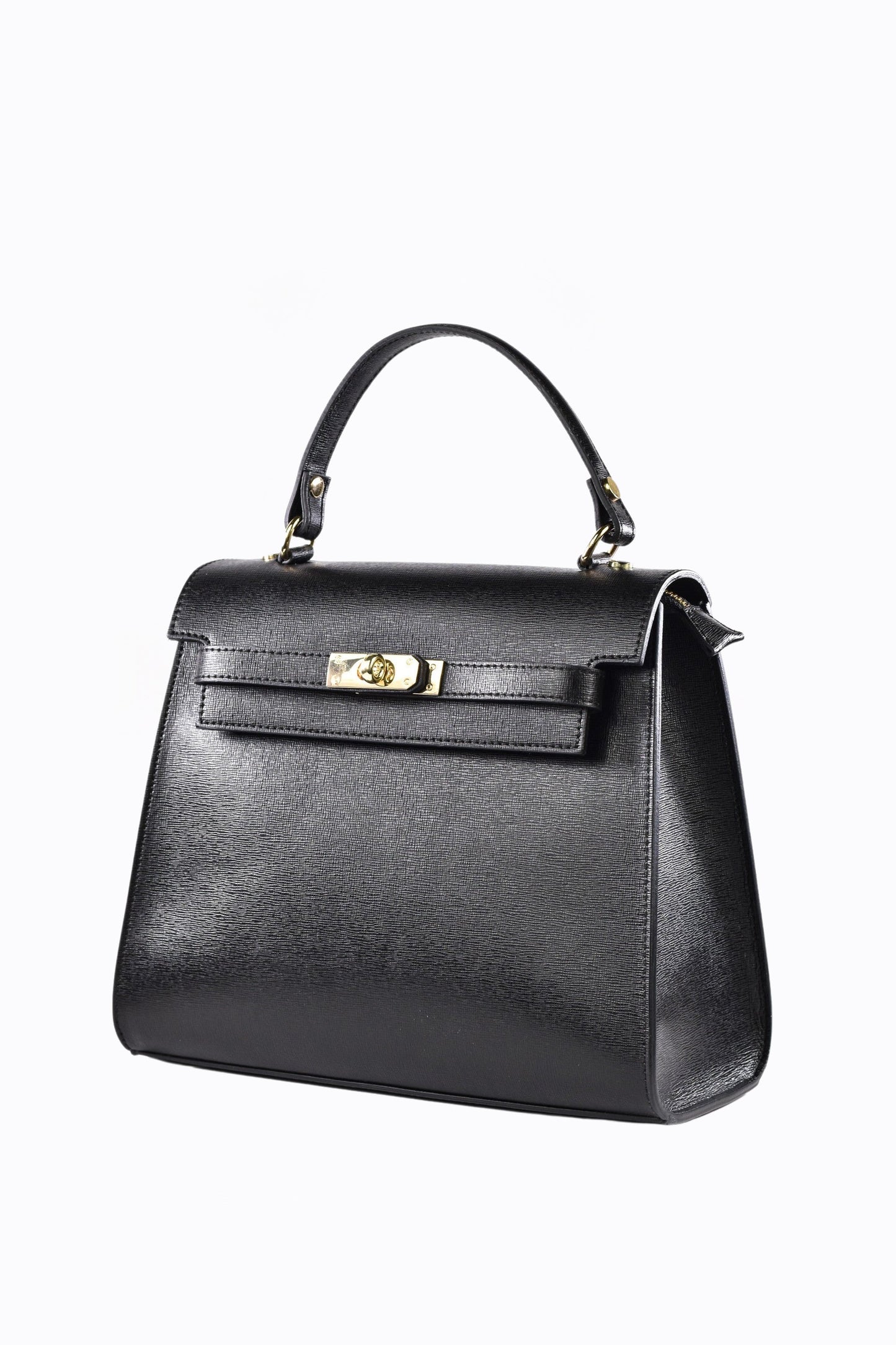 Zaira-Tasche aus echtem schwarzem Saffiano-Leder 1