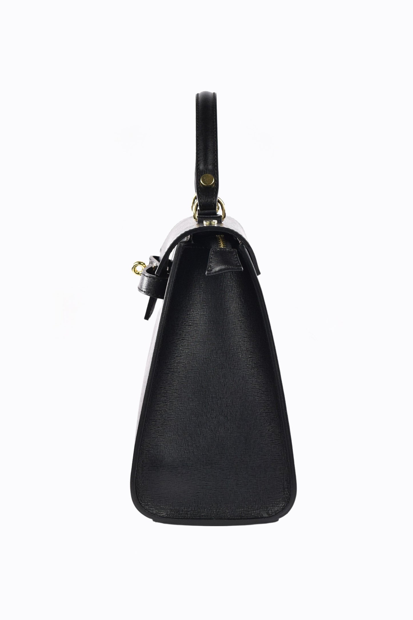 Zaira-Tasche aus echtem schwarzem Saffiano-Leder 3