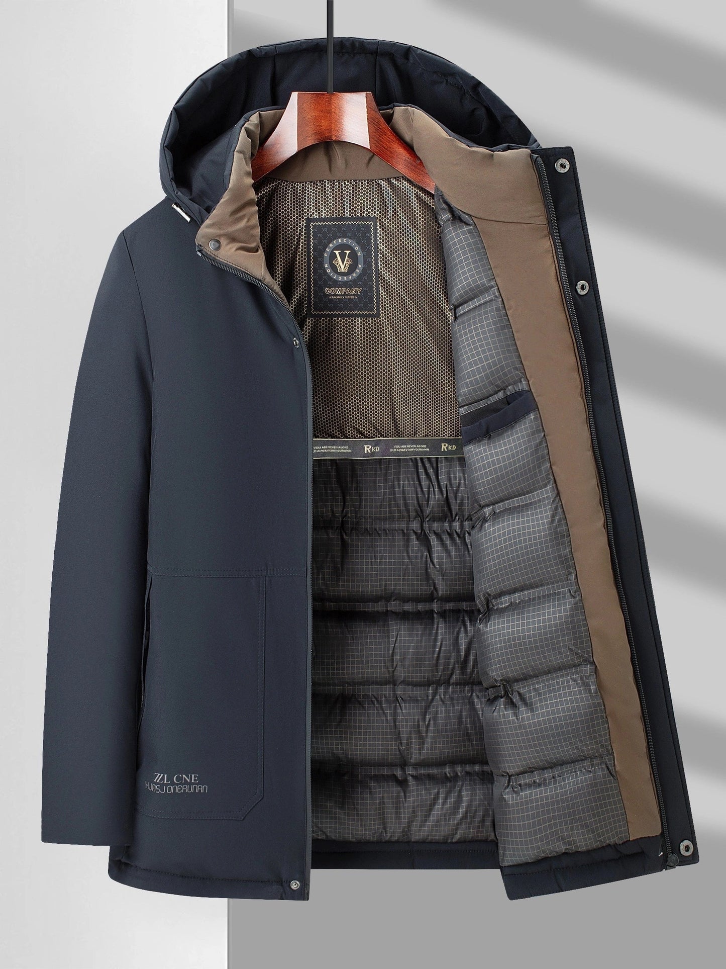 Herren Winterjacke Wasserdicht Atmungsaktiv Steppdesign Polyester-5