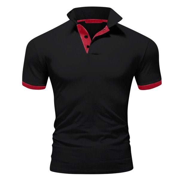 Herren Polo Shirt Schwarz Größe M Polyester-1
