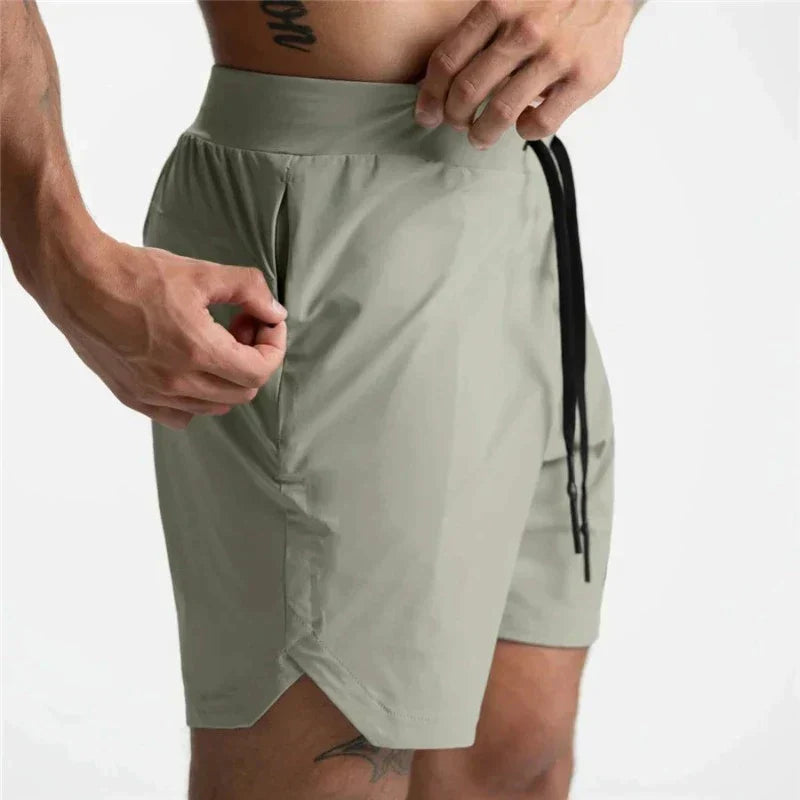 Herren Sportshorts Atmungsaktiv Leicht Mit Reißverschlussfächern Elastischer Bund-4