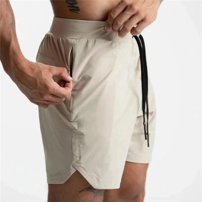 Herren Sportshorts Atmungsaktiv Leicht Mit Reißverschlussfächern Elastischer Bund-2