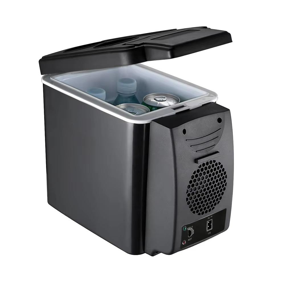 Compact car refrigerator and insulated cooler box for travel