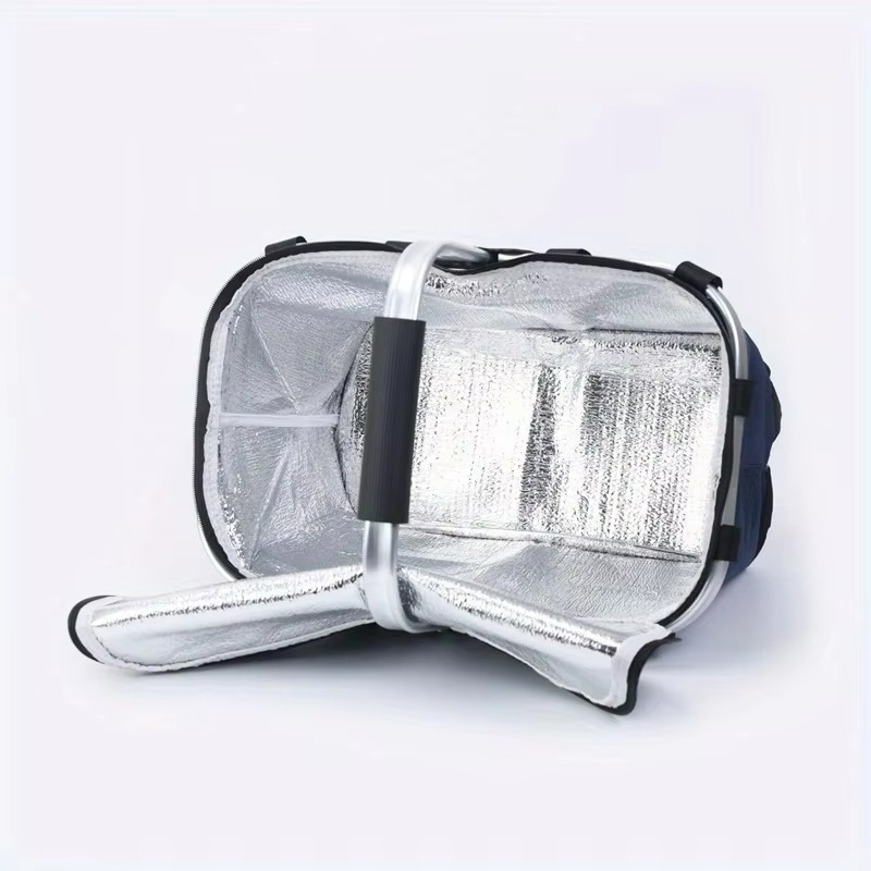 Portable thermal cooler bag foldable insulated picnic basket