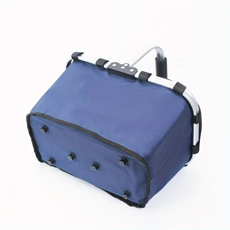 Portable thermal cooler bag foldable insulated picnic basket
