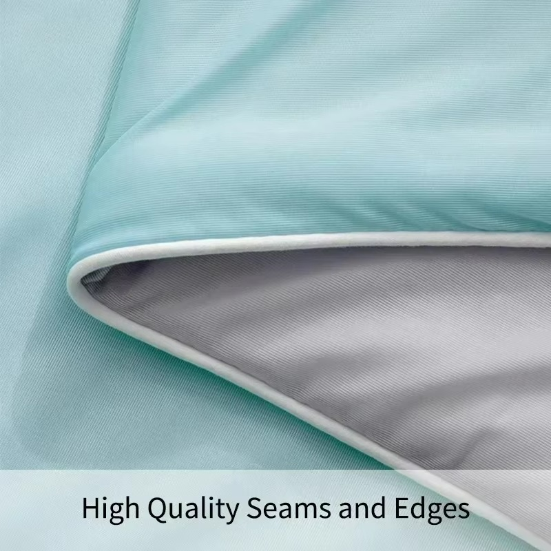 Cooling summer blanket with double-sided cold-touch fabric