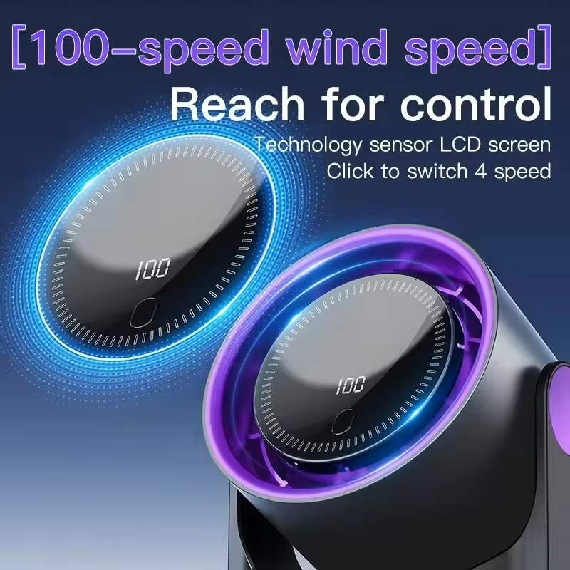 Quiet table fan with digital display and wireless portability