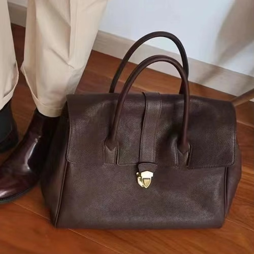 Elegante mala Boston para senhora – Mala de mão luxuosa com pega e alça de ombro ajustável
