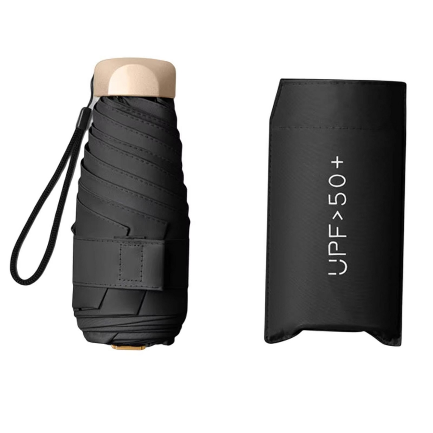 Mini paraguas ultraligero con protección UV y resistencia al viento – Formato compacto 19 cm