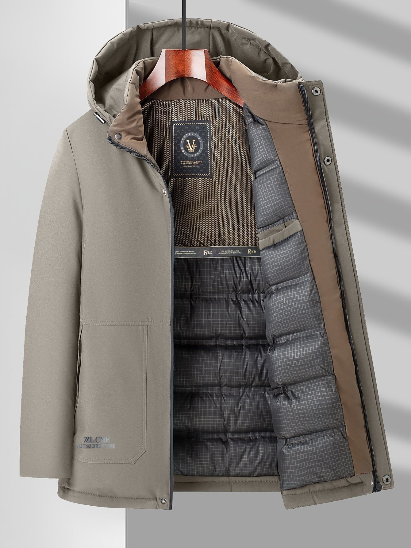 Herren Winterjacke Wasserdicht Atmungsaktiv Steppdesign Polyester-6