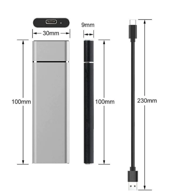 Portable External Hard Drive with High Transfer Speed and Durable Aluminum Case