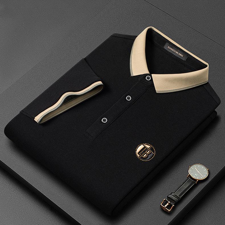 Herren Poloshirt Bestickt Moderne Passform Baumwolle Elegante Freizeitmode-6