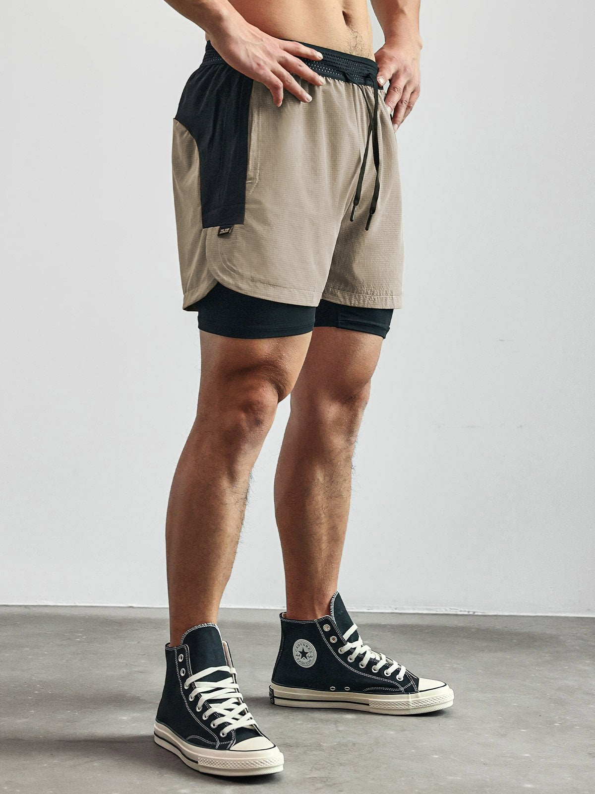 Männer Kurze Sportshorts 2-in-1 Atmungsaktiv Elastischer Bund Leicht-2