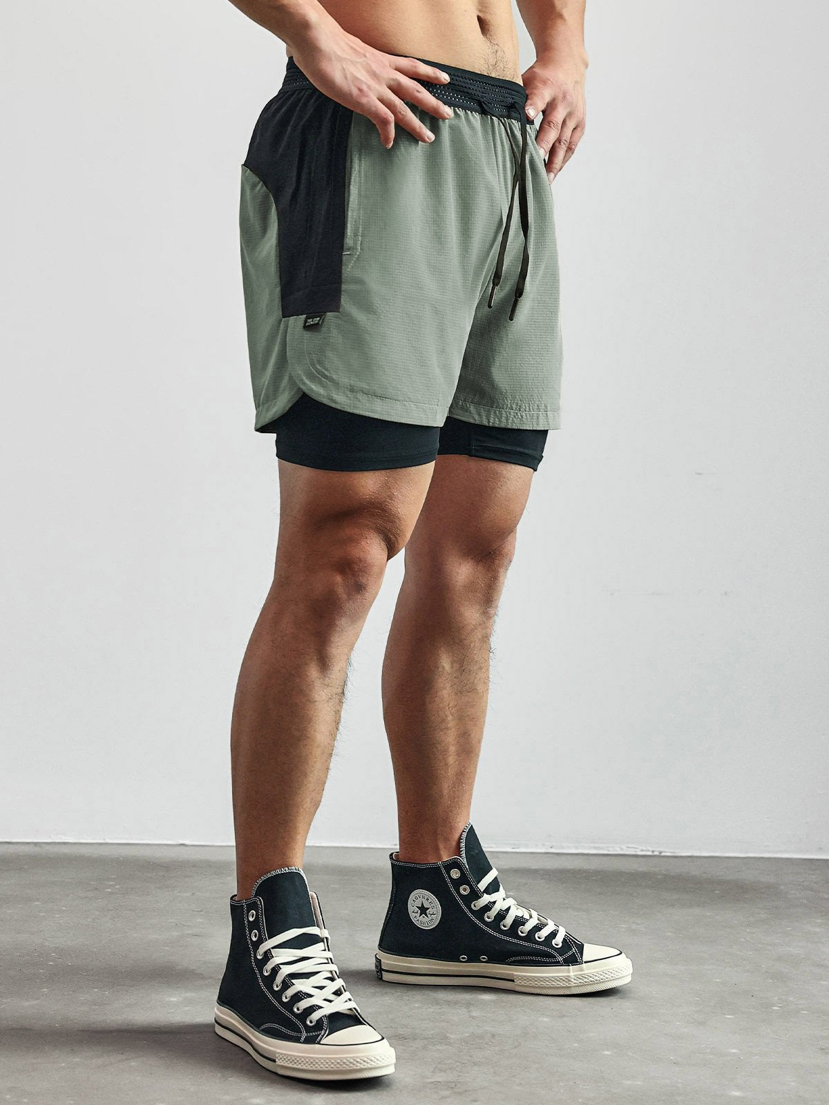 Männer Kurze Sportshorts 2-in-1 Atmungsaktiv Elastischer Bund Leicht-4