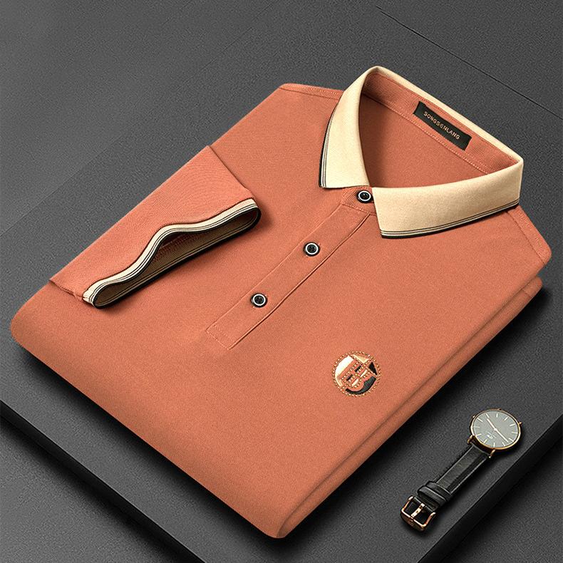 Herren Poloshirt Bestickt Moderne Passform Baumwolle Elegante Freizeitmode-2