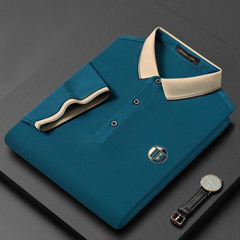 Herren Poloshirt Bestickt Moderne Passform Baumwolle Elegante Freizeitmode-3