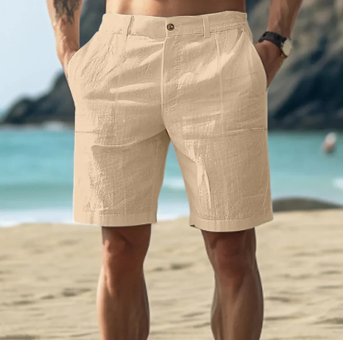 Casual men's linen shorts for relaxed summer days | Breathable, comfortable & stylish