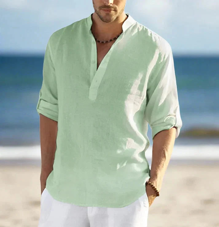 Linen Shirt With Collar For Stylish Occasions