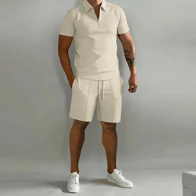 Conjunto de verão luxuoso de polo e calções para homem | Elegante, estiloso e confortável