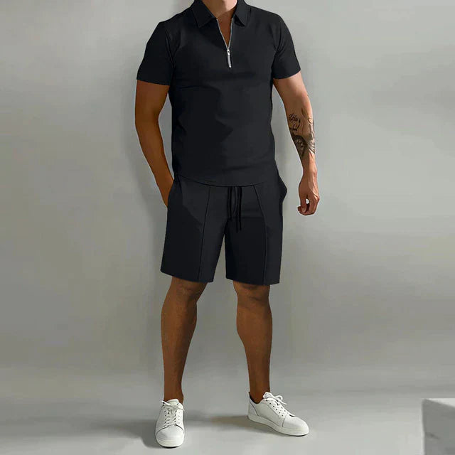 Conjunto de verão luxuoso de polo e calções para homem | Elegante, estiloso e confortável