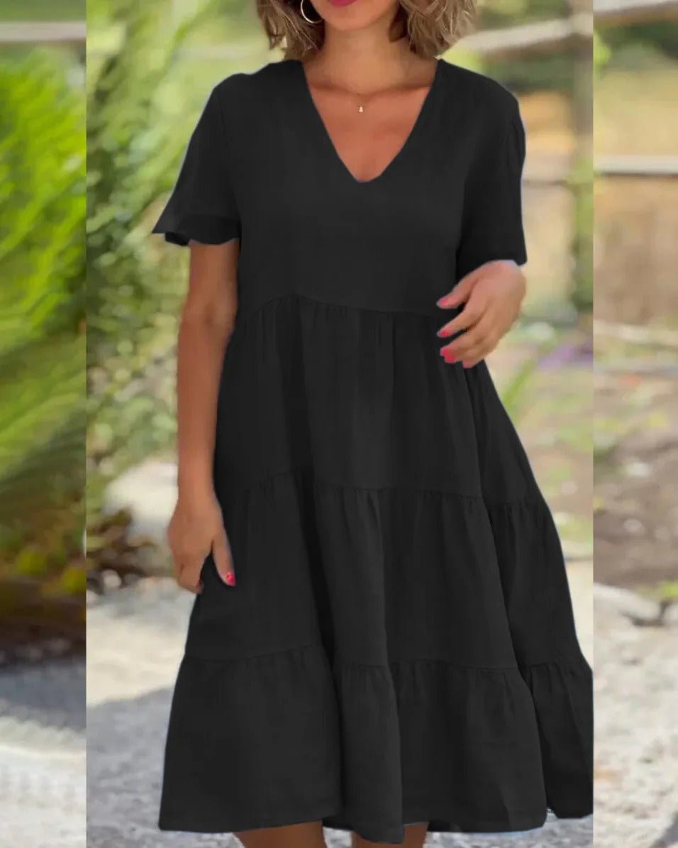 Damen Midikleid Blau Größe M Atmungsaktiv V-Ausschnitt-4