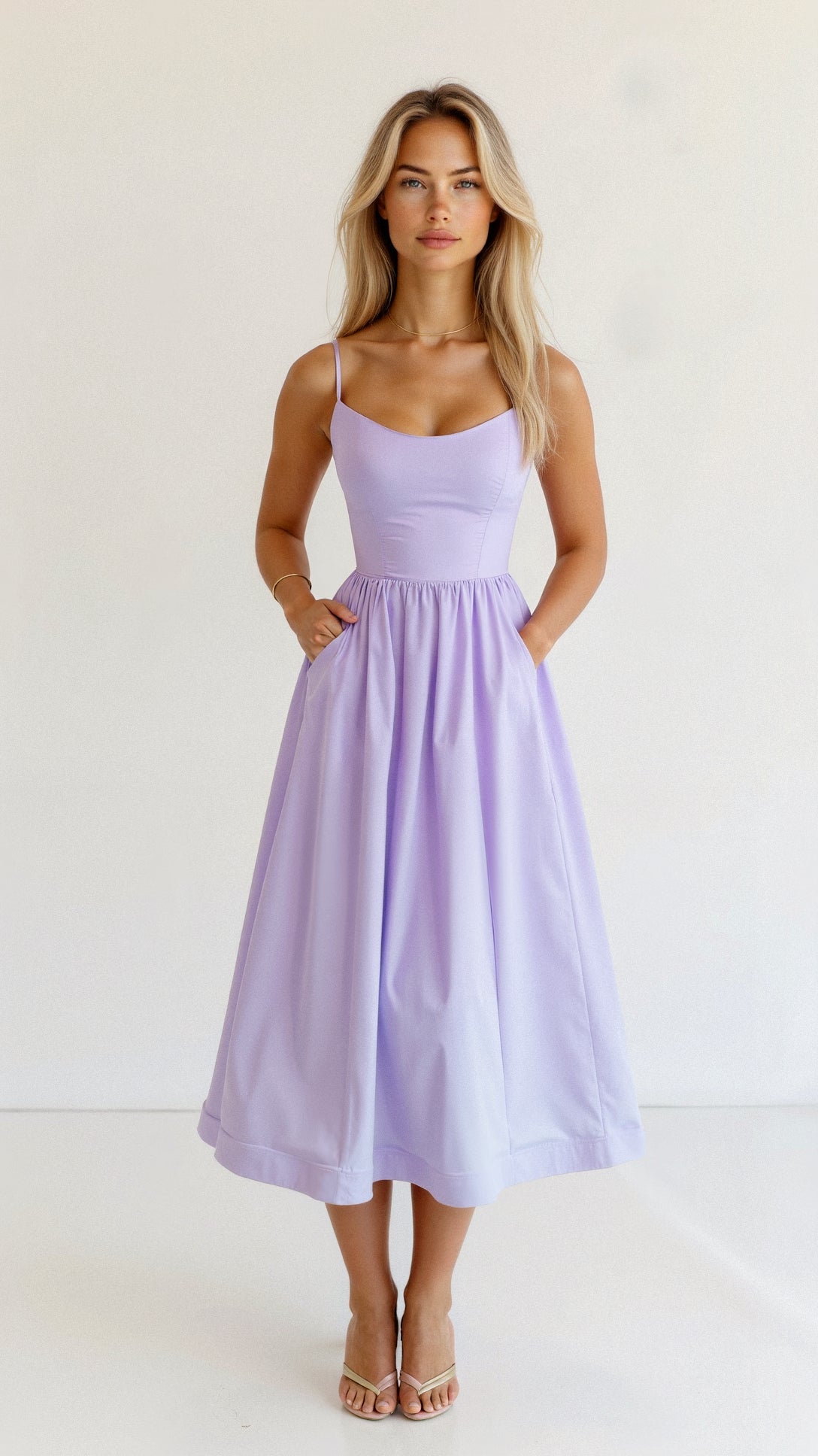 Variant image for Damen Midikleid Blau Größe M Polyester - Elegantes Festliches Kleid für Jeden Anlass-19