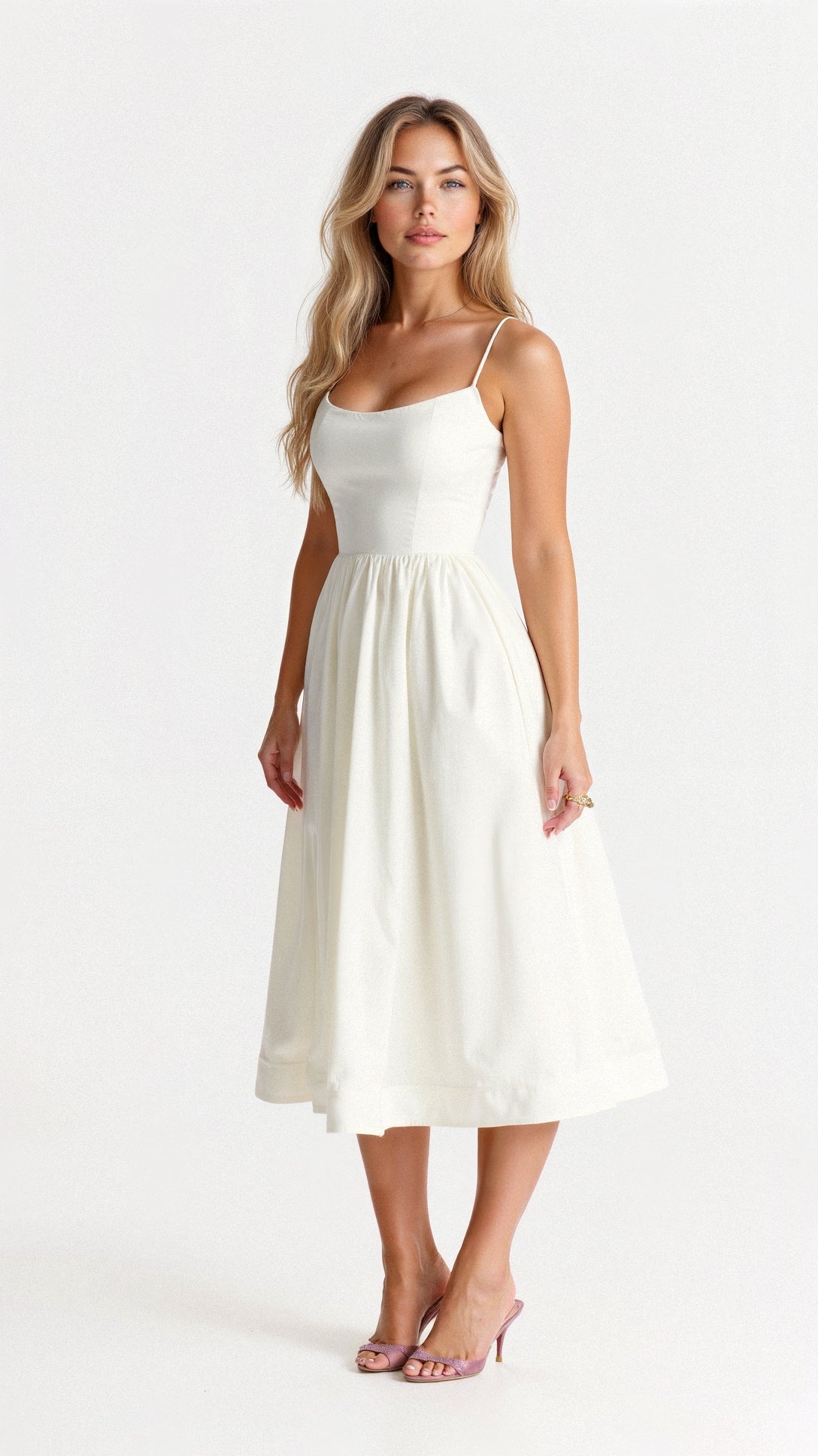 Damen Midikleid Blau Größe M Polyester - Elegantes Festliches Kleid für Jeden Anlass-1