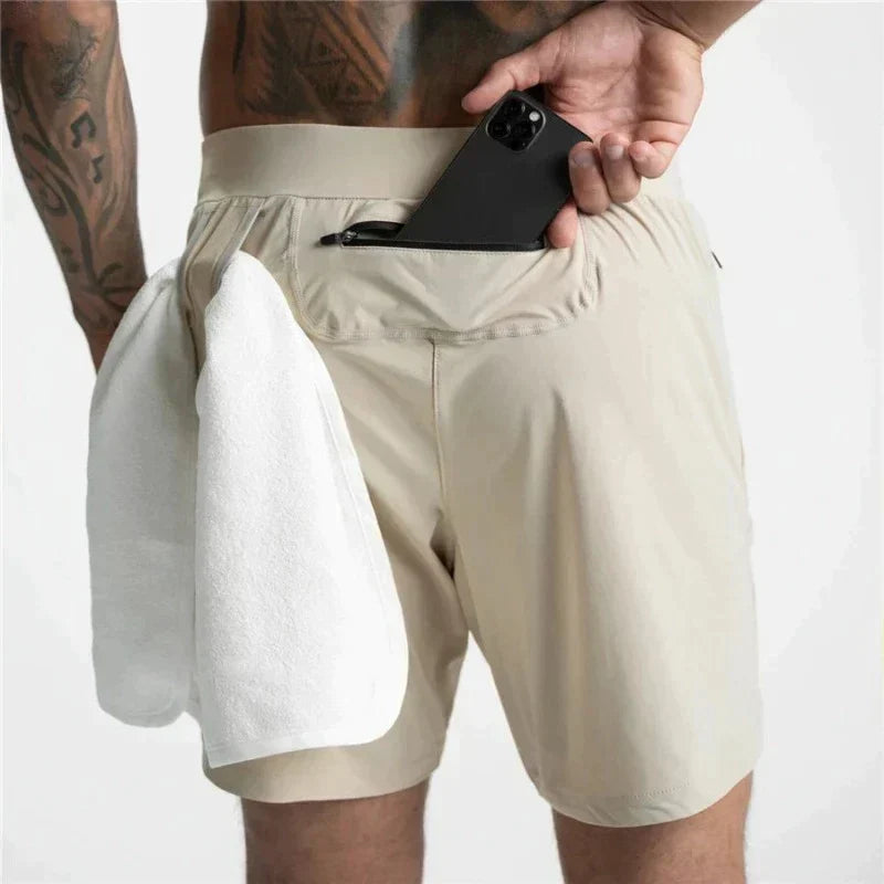 Variant image for Herren Sportshorts Atmungsaktiv Leicht Mit Reißverschlussfächern Elastischer Bund-10