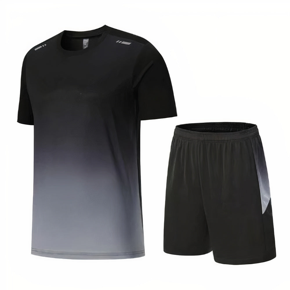 Herren Sportbekleidung Grau Größe M Atmungsaktiv Sport Set-4
