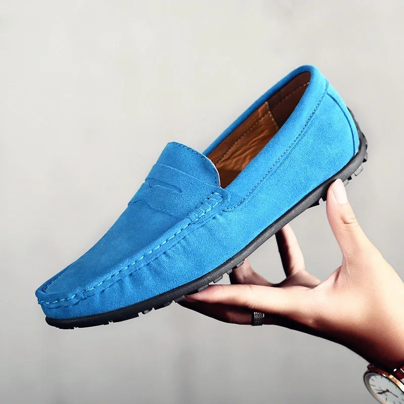 Variant image for Herren Slipper Schwarz Größe 42 Leder | Klassische Loafer Schlupfschuhe für jeden Anlass-41