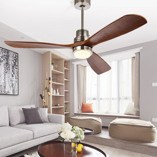 Ceiling fan with remote control – 132 cm modern design in brushed nickel | stylish comfort | for contemporary living spaces