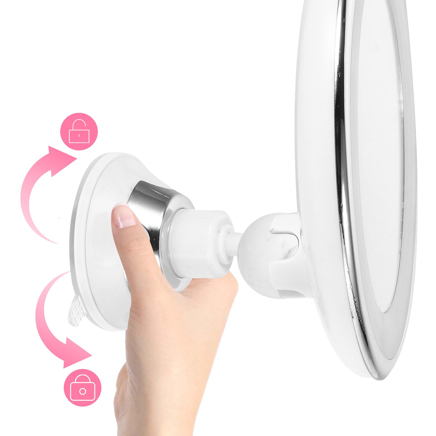 10-fach vergrößernder LED-Kosmetikspiegel, 360° drehbar, mit Beleuchtung 4