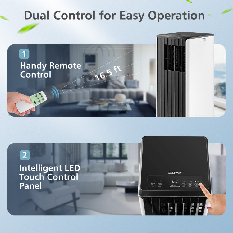 10000 BTU(Ashrae) Portable Air Conditioner Cools 350 Sq.Ft with Dehumidifier 6