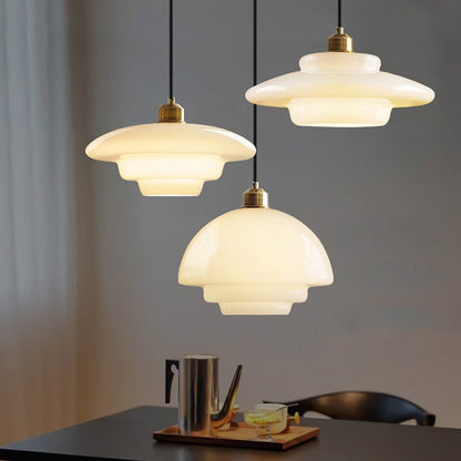 ZartGlanz Pendant – Ivory-Colored Glass Lamp