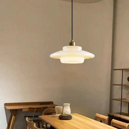 ZartGlanz Pendant – Ivory-Colored Glass Lamp