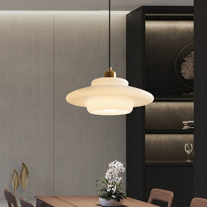 ZartGlanz Pendant – Ivory-Colored Glass Lamp