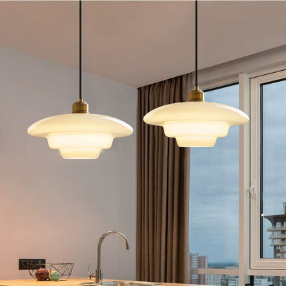 ZartGlanz Pendant – Ivory-Colored Glass Lamp
