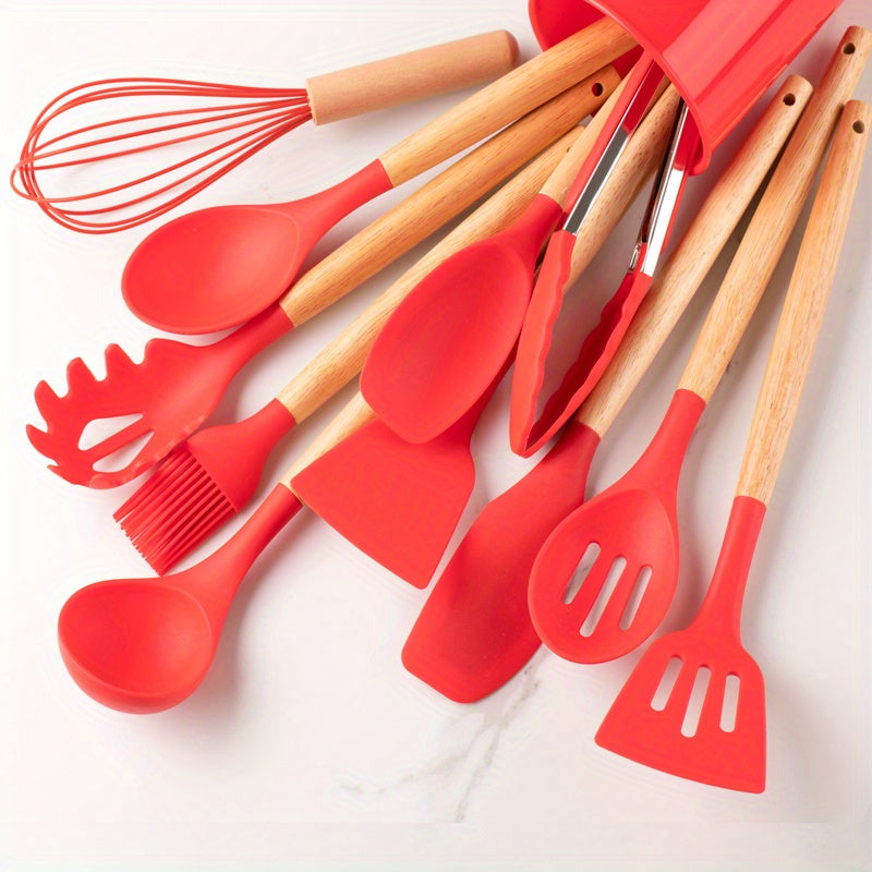 12-teiliges Küchenutensilien Set aus Hitzebeständigem Silikon – BPA-frei, Spülmaschinenfest, Perfekt für jede Küche 10