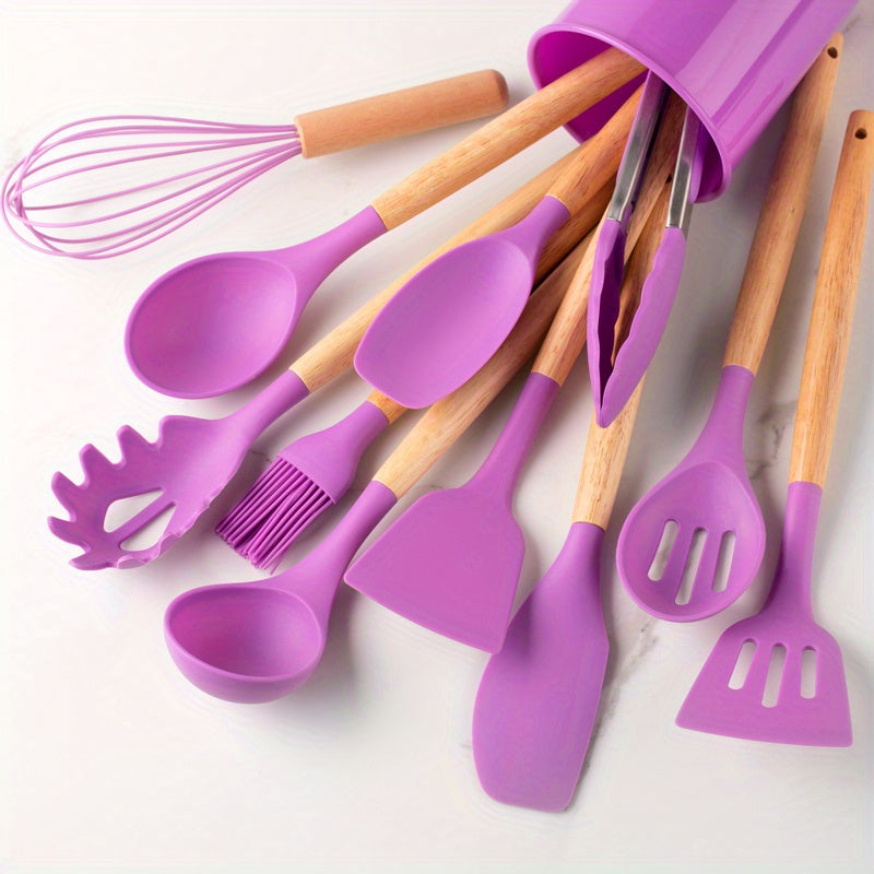 12-teiliges Küchenutensilien Set aus Hitzebeständigem Silikon – BPA-frei, Spülmaschinenfest, Perfekt für jede Küche 12