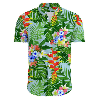 Variant image for Herren Hemd Übergröße Bohemian Blumenmuster Baumwolle Sommer Hemd-49