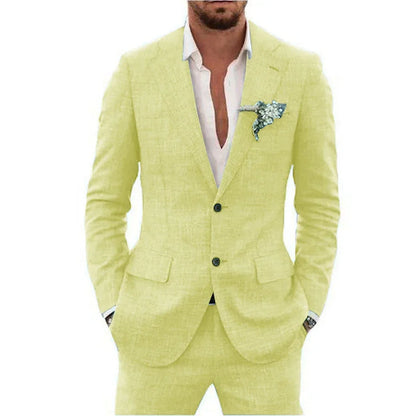 Declan Slim-Fit Men's Linen Suit - Stylish Wedding Suit for Formal Events-5
