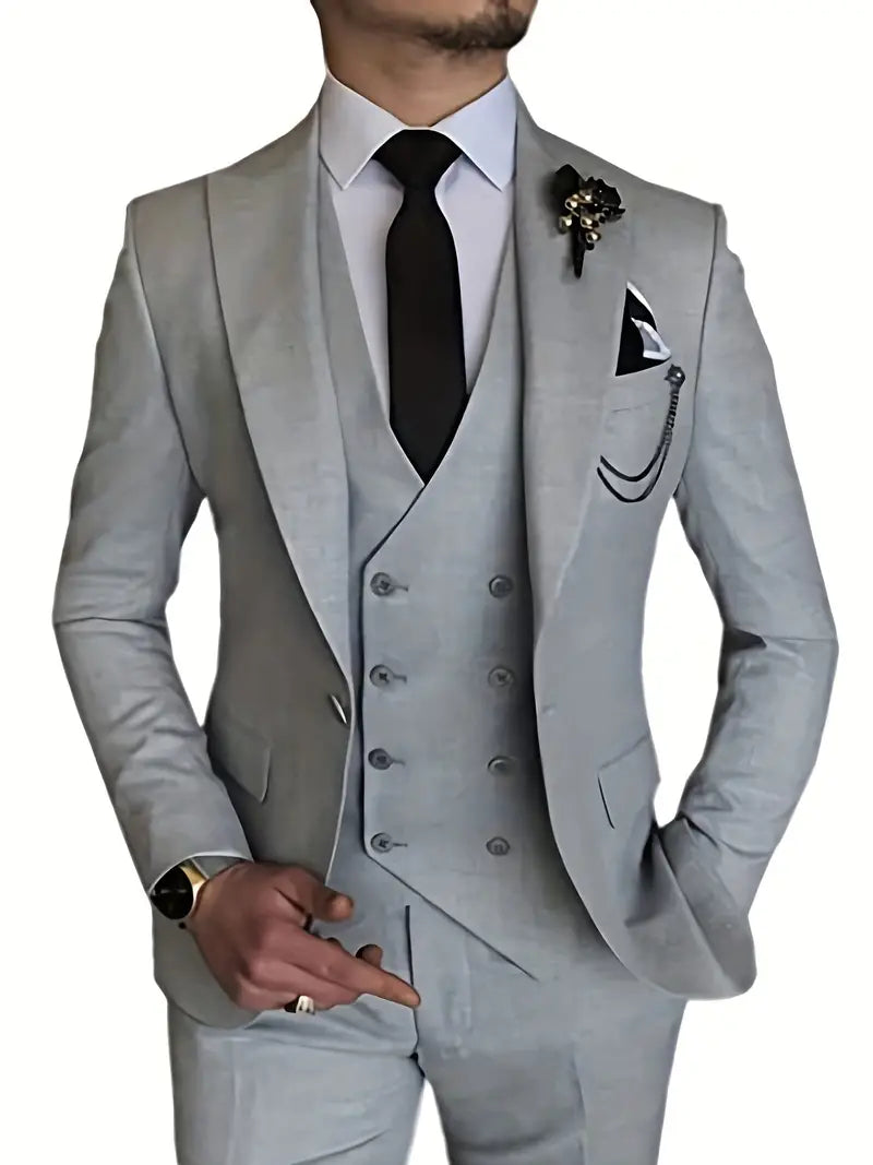 Variant image for Men's Suit Black 3-Piece Size M Polyester-19