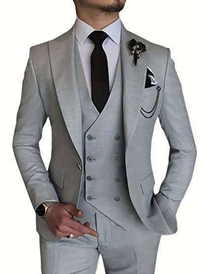 Variant image for Men's Suit Black 3-Piece Size M Polyester-19