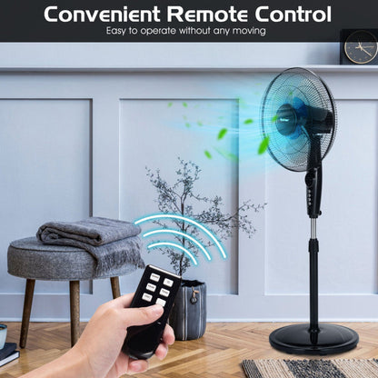 16 Inches Adjustable Height Fan with Quiet Oscillating Stand for Home and Office 3