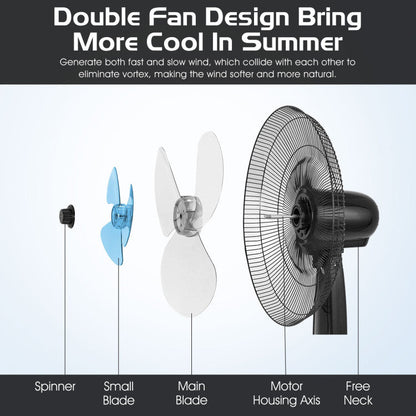 16 Inches Adjustable Height Fan with Quiet Oscillating Stand for Home and Office 4