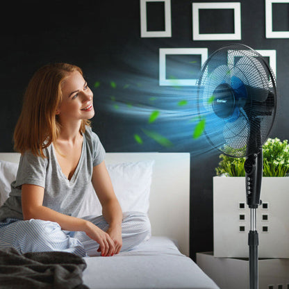16 Inches Adjustable Height Fan with Quiet Oscillating Stand for Home and Office 6
