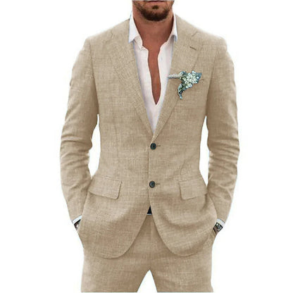 Variant image for Declan Slim-Fit Men's Linen Suit - Stylish Wedding Suit for Formal Events-1